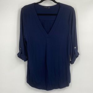 Nordstrom West Kei Navy Blue 3/4 Sleeve Shirt